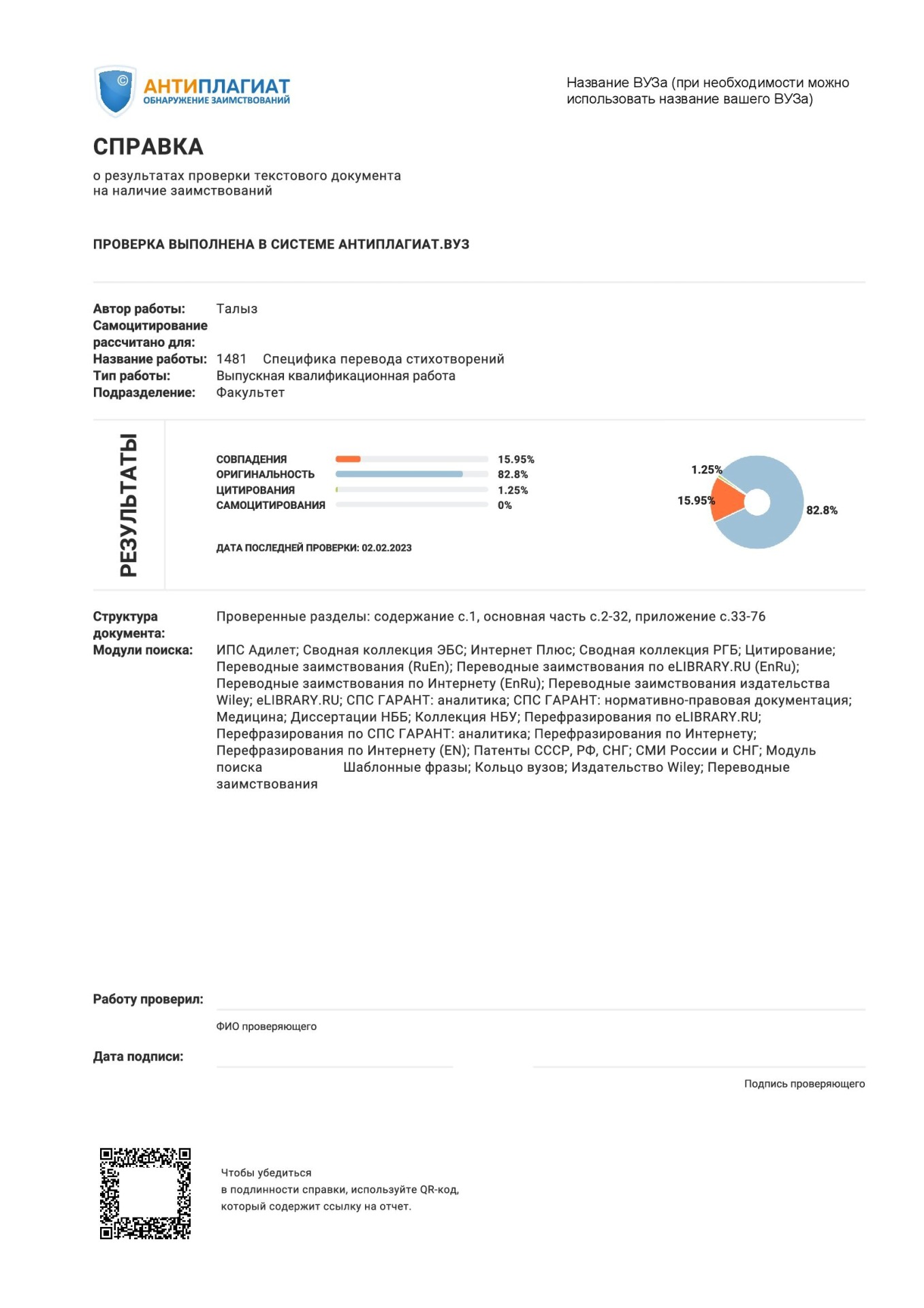 Справка Антиплагиат